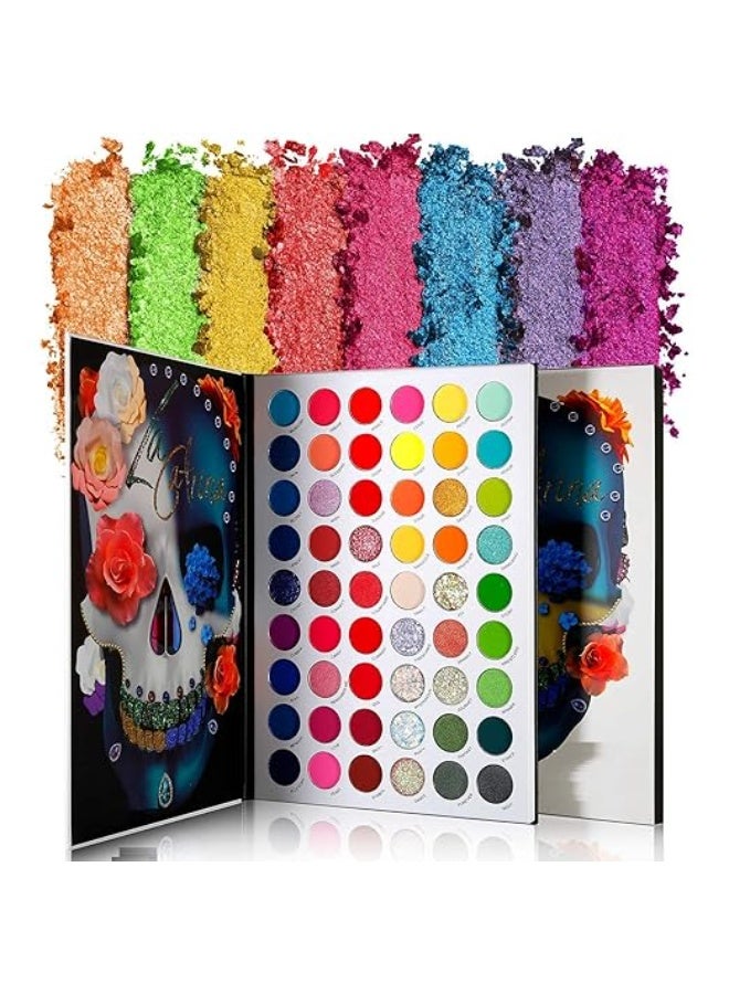 HUDACRUSH HUDA CRUSH Professional 54 Color Eyeshadow Palette - Colorful Eye Shadow Palette with - Shimmer and glitter eyeshadow palette for women & girl - Image 2
